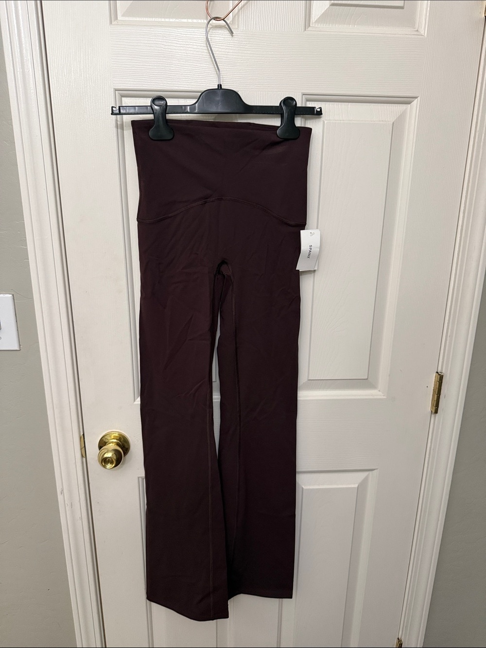 SPANX High-Waisted Bootcut Pants in Deep Plum